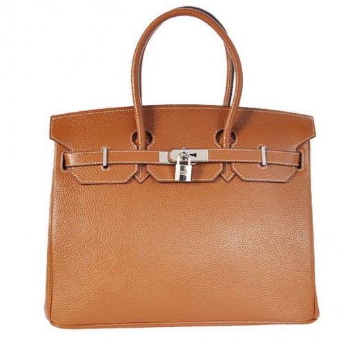 Hermes Birkin 35CM draagtassen Togo leer donker Oceer zilver