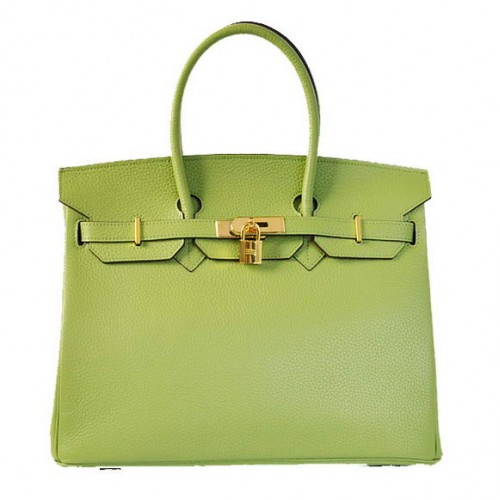 Hermes Birkin 35CM draagtassen Togo leer lichtgroen goud