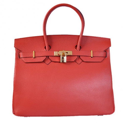 Hermes Birkin 35CM draagtassen Togo leer rood goud
