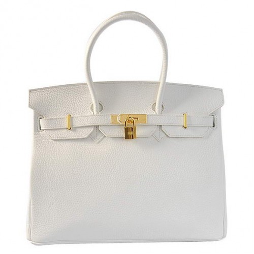 Hermes Birkin 35CM draagtassen Togo leer wit goud