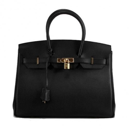 Hermes Birkin 35CM Togo lederen handtas 6089 zwart goud