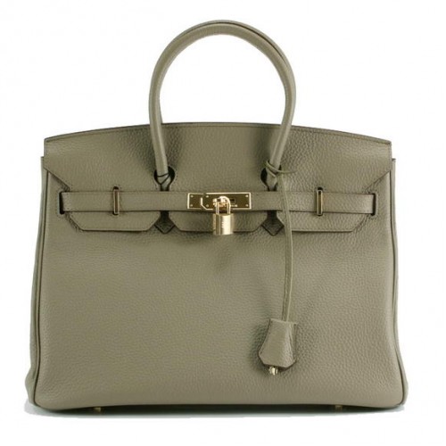 Hermes Birkin 35CM Togo lederen handtas 6089 donkergrijs goud