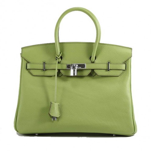 Hermes Birkin 35CM Togo lederen handtas 6089 groen zilver