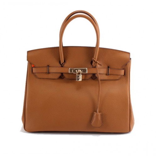 Hermes Birkin 35CM Togo lederen handtas 6089 licht koffie gouden