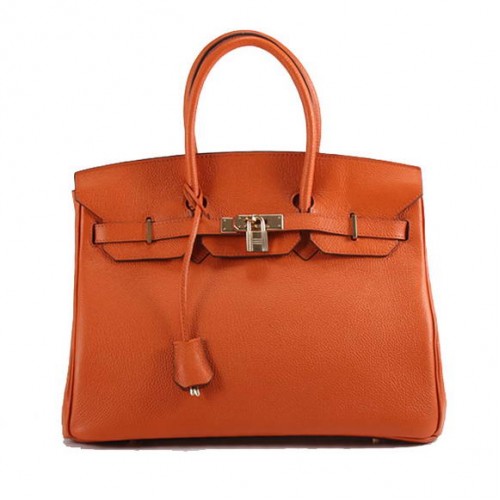 Hermes Birkin 35CM Togo lederen handtas 6089 oranje goud