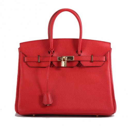 Hermes Birkin 35CM Togo lederen handtas 6089 rood goud