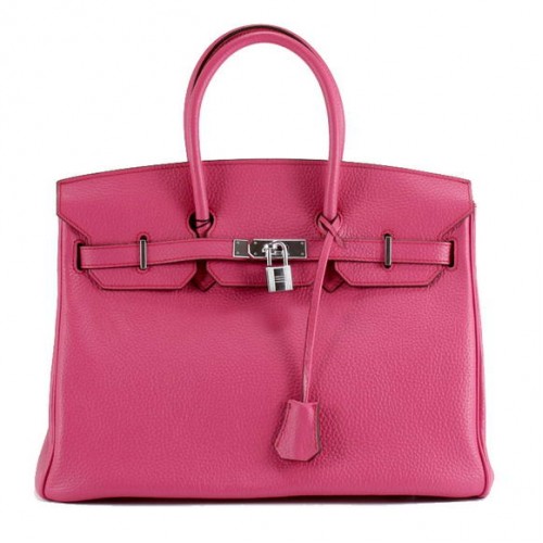 Hermes Birkin 35CM Togo lederen handtas 6089 rosé zilver