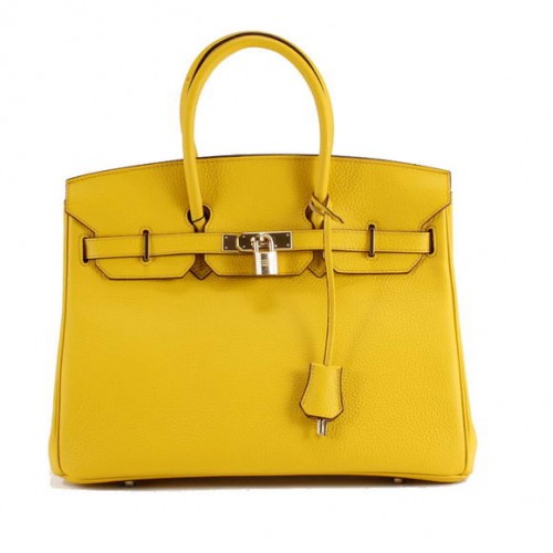 Hermes Birkin 35CM Togo lederen handtas 6089 geel goud