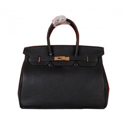Hermes Birkin 35cm draagtas zwart origineel korrelig leer H35 goud