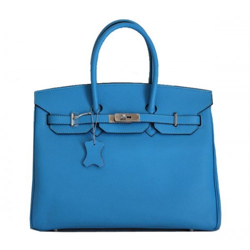 Hermes Birkin 35cm draagtas blauw Clemence leer H6089 goud