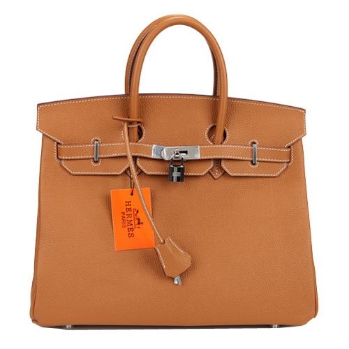 Hermes Birkin 35CM draagtas Camel origineel leer H35 zilver