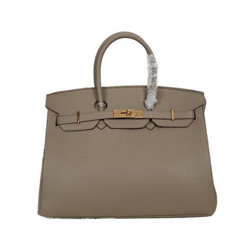 Hermes Birkin 35CM draagtas grijs Clemence leer H35 goud