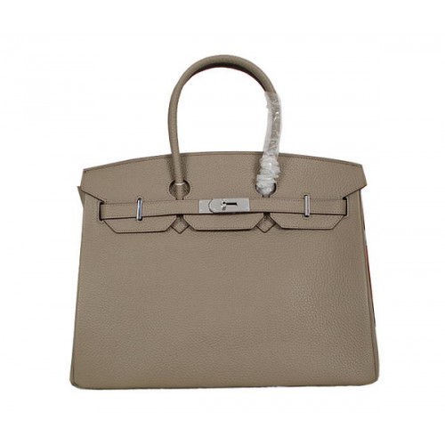 Hermes Birkin 35CM draagtas grijs Clemence leer H35 zilver