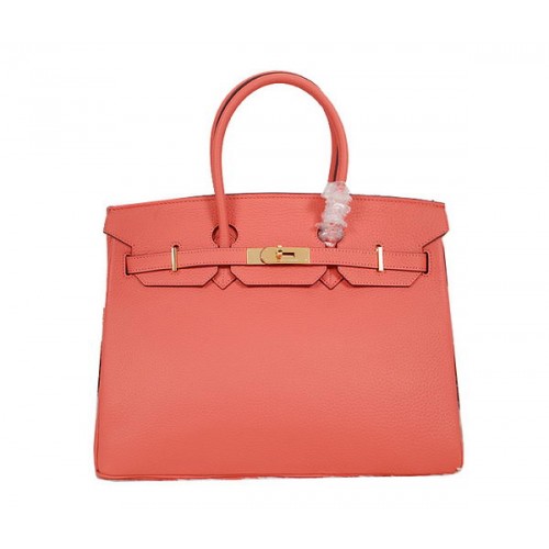 Hermes Birkin 35CM draagtas lichtrood Clemence leer H35 goud