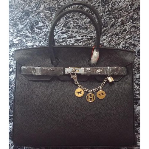 Hermes Birkin 35CM draagtas Litchi leer HB35GL zwart