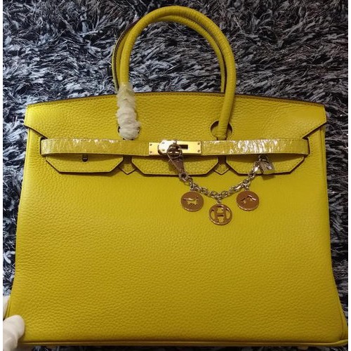 Hermes Birkin 35CM draagtas Litchi leer HB35GL citroen