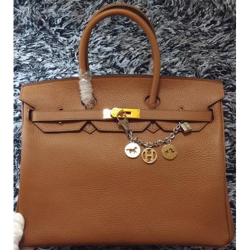 Hermes Birkin 35CM draagtas Litchi leer HB35GL tarwe