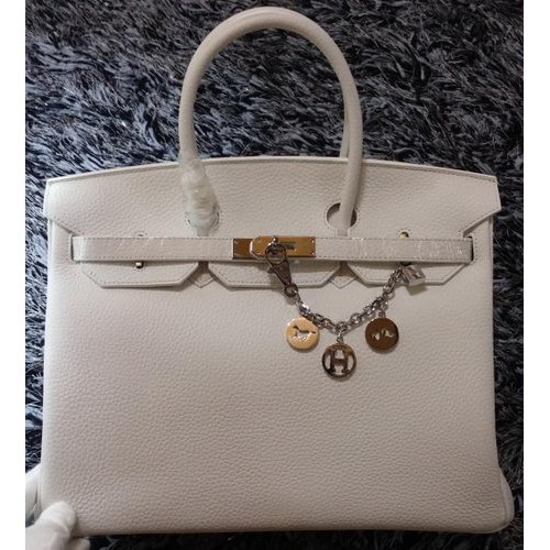 Hermes Birkin 35CM draagtas Litchi leer HB35GL wit