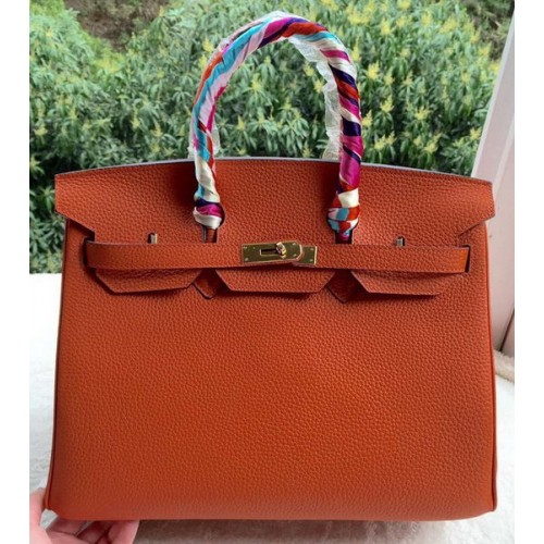 Hermes Birkin 35CM draagtas oranje kalfsleer leer BK35 goud
