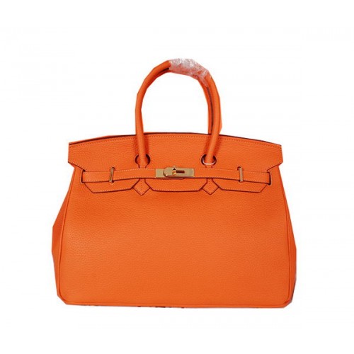 Hermes Birkin 35CM draagtas oranje origineel korrelig leer H35 goud