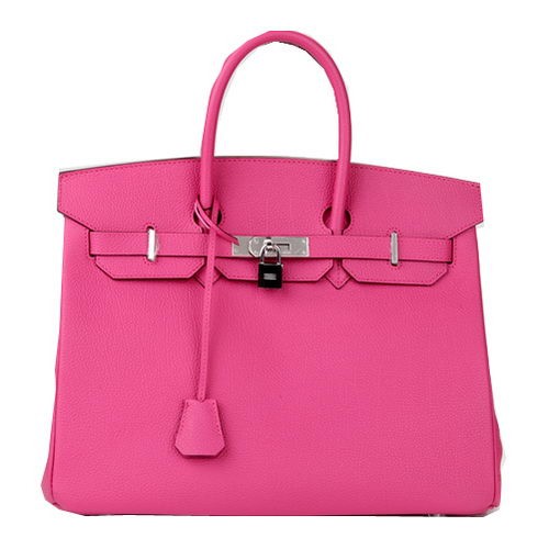 Hermes Birkin 35CM draagtas perzik origineel leer H35 zilver