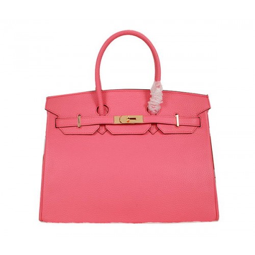 Hermes Birkin 35cm draagtas roze Clemence leer H35 goud