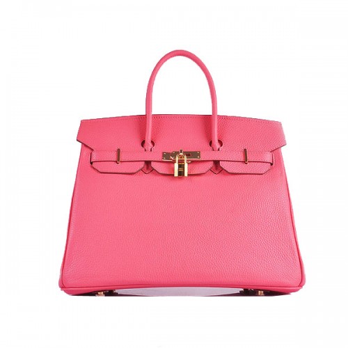 Hermes Birkin 35cm draagtas roze korrelig leer H6089 goud