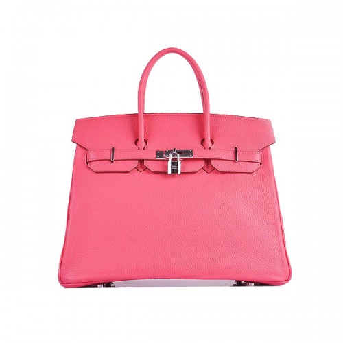 Hermes Birkin 35cm draagtas roze korrelig leer H6089 zilver
