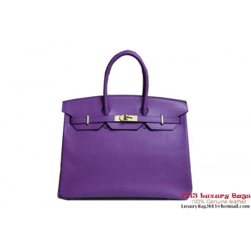 Hermes Birkin 35CM draagtas paars Clemence leer H6089 goud