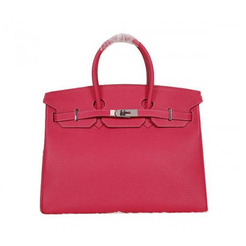 Hermes Birkin 35cm draagtas Rose Clemence leer H35 zilver