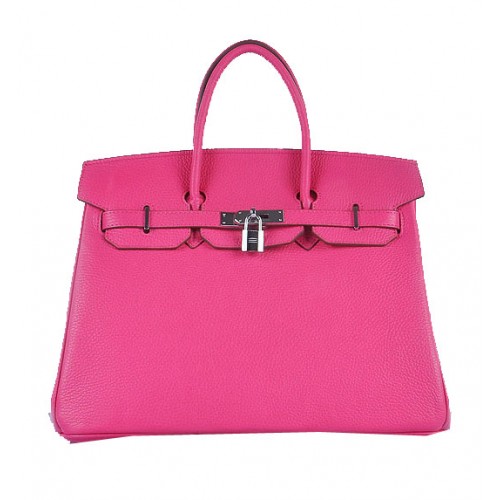 Hermes Birkin 35CM Tote tas Rosy korrelig leer zilver