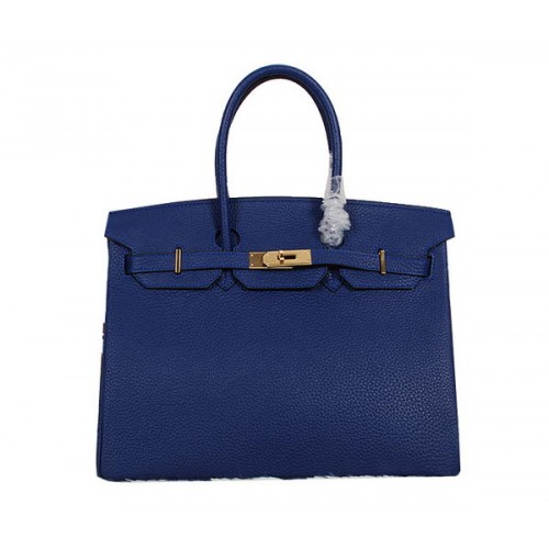 Hermes Birkin 35cm draagtas RoyalBlue Clemence leer H35 goud