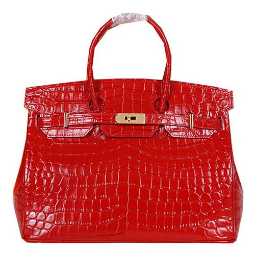 Hermes Birkin 35CM draagtas glanzend croco leer H35C rood