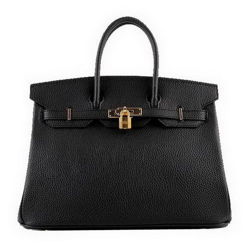 Hermes Birkin 35CM draagtassen zwart korrelig leer H-35 goud