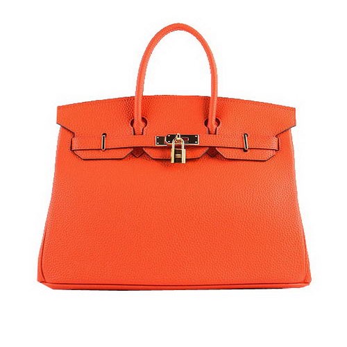 Hermes Birkin 35CM draagtassen oranje korrelig leer H-35 goud