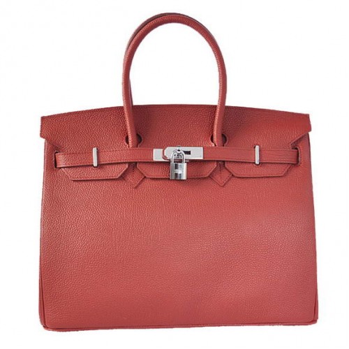 Hermes Birkin 35CM draagtassen glad Togo leer bordeaux zilver
