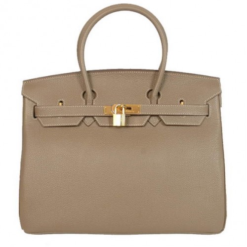 Hermes Birkin 35CM draagtassen glad Togo leer donkergrijs goud