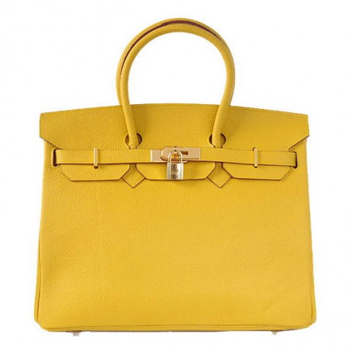 Hermes Birkin 35CM draagtassen glad Togo leer geel goud