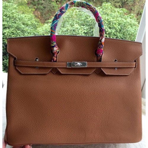 Hermes Birkin 40CM Tas Tarwe Litchi Leer BK40 Zilver