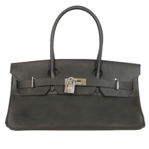 Hermes Birkin 42cm JPG Birkin Togo lederen zwarte tas zilveren hardware