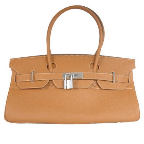 Hermes Birkin 42cm JPG Birkin Togo lederen camel tas zilveren hardware