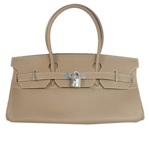 Hermes Birkin 42cm JPG Birkin Togo lederen donkergrijze tas zilveren hardware