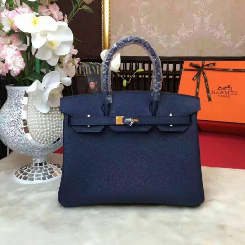 Hermes Birkin tas origineel leer 17825 blauw