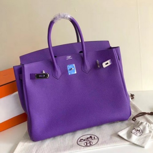 Hermes Birkin Tas Origineel Leer 35CM 17825 paars