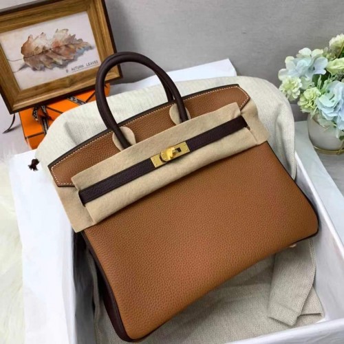 Hermes Birkin Tas Origineel Leer 35CM Kleurafstemming 17888 Brown&Dark Brown