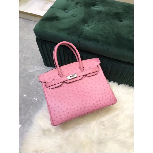 Hermes Birkin Tas Origineel Leer Struisvogelhuid HBK2530 roze