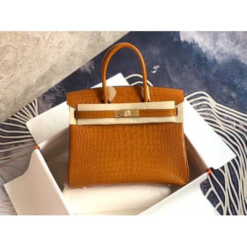 Hermes Birkin Tas Origineel Leer krokodil HBK35 bruin