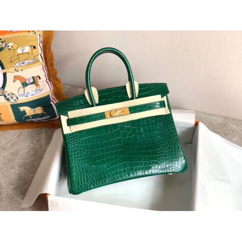Hermes Birkin Tas Origineel Leer krokodil HBK35 groen