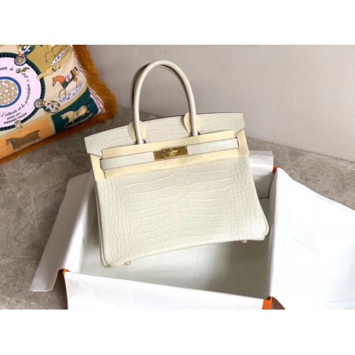 Hermes Birkin Tas Origineel Leer krokodil HBK35 wit