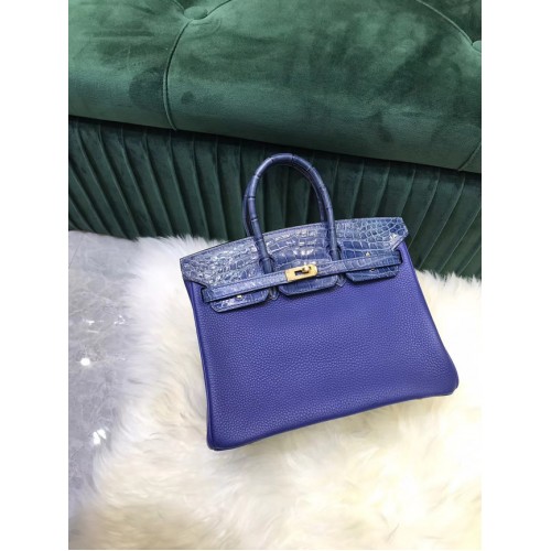 Hermes Birkin tas origineel leer krokodil togo HBK2530 blauw